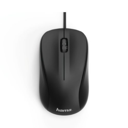Picture of Hama MC-300 Wired Optical Mouse, 1200 DPI, USB, 3 Buttons, Black