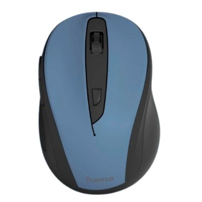 Picture of Hama MC-400 V2 Compact Wireless Optical Mouse, 6 Buttons, 800-1600 DPI, Black/Blue