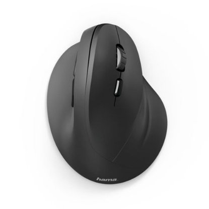 Picture of Hama Vertical Ergonomic EMW-500 Wireless Optical Mouse, 6 Buttons, Browser Buttons, 1000-1800 DPI, Black *Right Handed version*