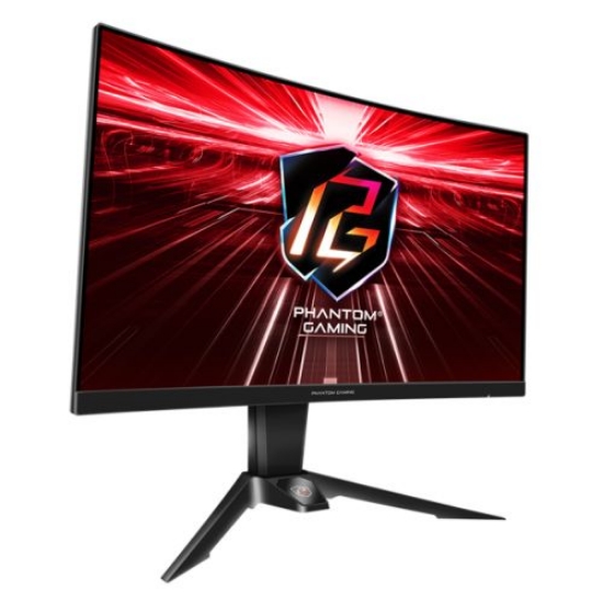 Picture of Asrock 27" Phantom Gaming QHD Curved Gaming Monitor (PG27Q15R2A), 2560 x 1440, 1ms, 2 HDMI, DP, 165Hz, HDR 400, Wi-Fi Antenna, VESA