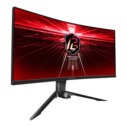 Picture of Asrock 34" Phantom Gaming WQHD Curved Gaming Monitor (PG34WQ15R2B), 3440 x 1440, 1ms, 2 HDMI, DP, 165Hz, HDR 400, Wi-Fi Antenna, VESA