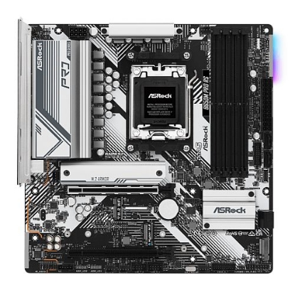 Picture of Asrock B650M PRO RS, AMD B650, AM5, Micro ATX, 4 DDR5, HDMI, DP, 2.5G LAN, PCIe4, RGB, 3x M.2