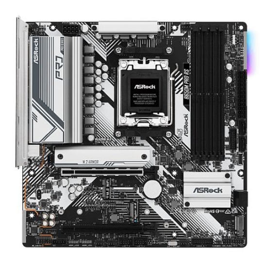 Picture of Asrock B650M PRO RS, AMD B650, AM5, Micro ATX, 4 DDR5, HDMI, DP, 2.5G LAN, PCIe4, RGB, 3x M.2