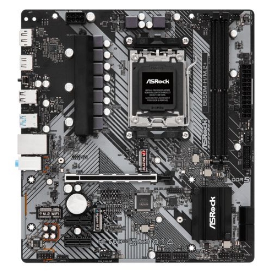 Picture of Asrock B650M-H/M.2+, AMD B650, AM5, Micro ATX, 2 DDR5, HDMI, DP, GB LAN, PCIe4, 2x M.2