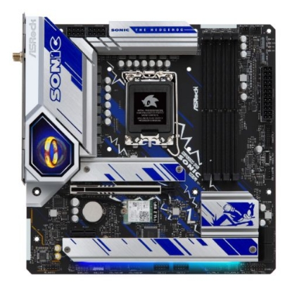 Picture of Asrock B760M PG SONIC WIFI, Intel B760, 1700, Micro ATX, 4 DDR5, HDMI, DP, eDP, Wi-Fi 6E, 2.5G LAN, PCIe5, 3x M.2, RGB, Animated Sonic Ring