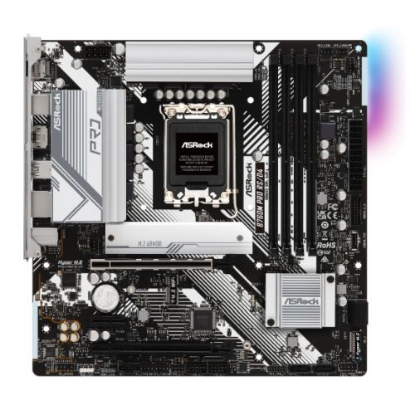 Picture of Asrock B760M PRO RS/D4, Intel B760, 1700, Micro ATX, 4 DDR4, HDMI, DP, 2.5G LAN, PCIe4, 2x M.2, RGB