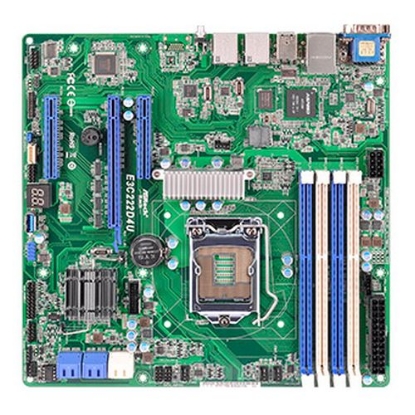 Picture of Asrock Rack E3C222D4U Server Board, Intel C222, 1150, Micro ATX, Dual GB LAN, IPMI LAN, Serial Port