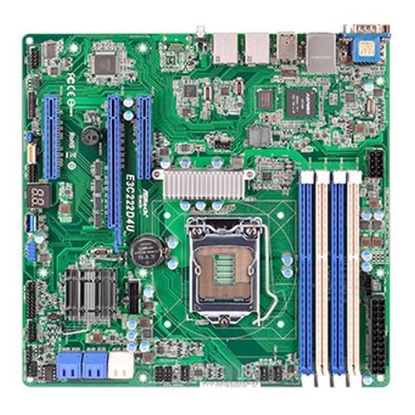Picture of Asrock Rack E3C222D4U Server Board, Intel C222, 1150, Micro ATX, Dual GB LAN, IPMI LAN, Serial Port
