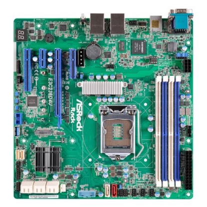 Picture of Asrock Rack E3C236D4U Server Board, Intel C236, 1151, Micro ATX, DDR4, Dual GB LAN, IPMI LAN, Serial Port