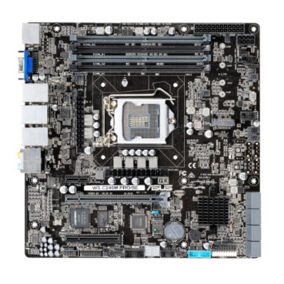 Picture of Asus WS C246M PRO/SE Rack-Optimized Workstation, Intel C246, 1151, Micro ATX, VGA, HDMI, DP, Dual LAN, M.2, Embedded ASMB9-iKVM Module