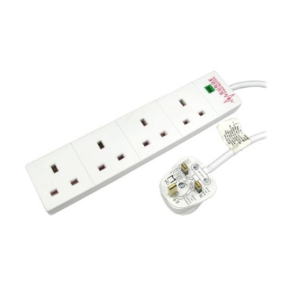 Picture of Spire Mains Power Multi Socket Extension Lead, 4-Way, 2M Cable, Surge Protected