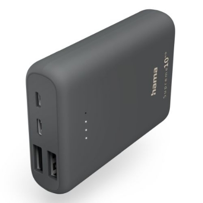 Picture of Hama Supreme 10HD 10000mAh Powerbank, 2x USB-A & 1x USB-C Outputs