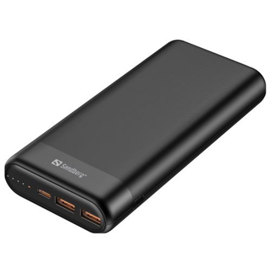 Picture of Sandberg 20000 mAh Powerbank, USB-A, QC 3.0, USB-C PD 65W Fast Charge, 5 Year Warranty