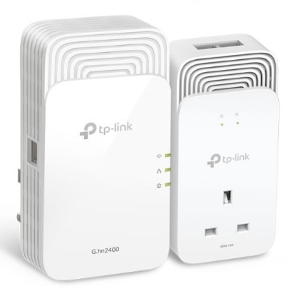 Picture of TP-LINK (PGW2440 KIT) G.hn2400 Powerline AX1800 Wi-Fi 6 Adapter Kit, AC Pass Through, GB LAN, EasyMesh-Compatible