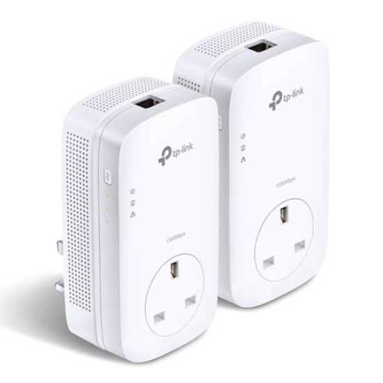 Picture of TP-LINK (TL-PA8010P KIT) AV1300 GB Powerline Adapter Kit, AV2, 1-Port, AC Pass Through