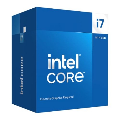 Picture of Intel Core i7-14700F CPU, 1700, Up to 5.4GHz, 20-Core, 65W (219W Turbo), 10nm, 33MB Cache, Raptor Lake Refresh, No Graphics