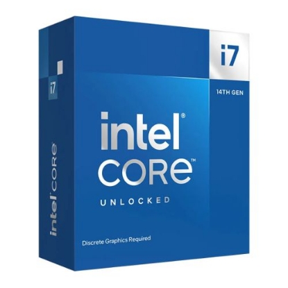 Picture of Intel Core i7-14700KF CPU, 1700, 3.4 GHz (5.6 Turbo), 20-Core, 125W (253W Turbo), 10nm, 33MB Cache, Overclockable, Raptor Lake Refresh, No Graphics, NO HEATSINK/FAN