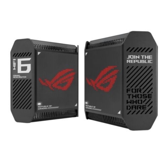 Picture of Asus (GT6 2-Pack Black) ROG Rapture AX10000 Tri-Band Gaming Mesh Wi-Fi 6 System, 2.5G LAN, AiMesh, RangeBoost Plus, AiProtection Pro, RGB