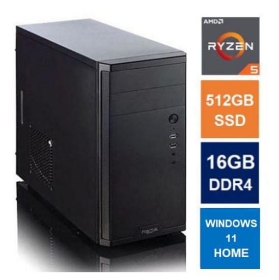 Picture of Spire MATX Tower PC, Fractal Core 1100 Case, Ryzen 5 5600G, 16GB 3200MHz, 512GB SSD, Bequiet 550W, No Optical, KB & Mouse, Windows 11 Home