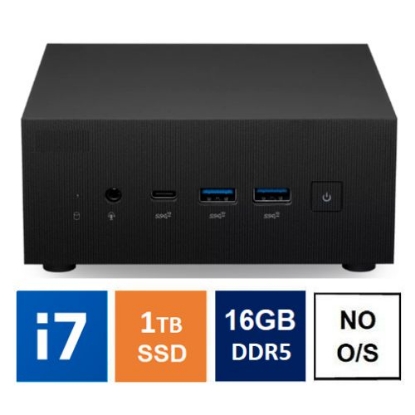 Picture of Spire Mini PC, Asus PN64 Case, i7-12700H, 16GB DDR5, 1TB SSD, HDMI, DP, USB-C, 2.5G LAN, Wi-Fi 6E, VESA Mountable, No Operating System