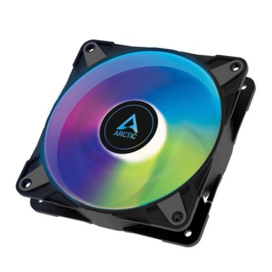 Picture of Arctic 12cm P12 Pressure Optimised PWM PST ARGB Case Fan, Fluid Dynamic, 12 LEDs, 0-2000 RPM, 0dB Mode, Black