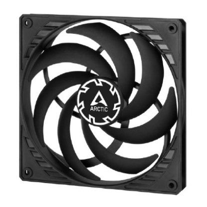 Picture of Arctic P14 14cm Pressure Optimised Slim PWM PST Fan w/ integrated Y-cable, Black, Fluid Dynamic, 150-1800 RPM