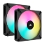 Picture of Corsair iCUE AF140 RGB ELITE 14cm PWM Case Fans x2, 8 ARGB LEDs, FDM Bearing, 500-1700 RPM, Black, RGB Controller Included, 2 Pack