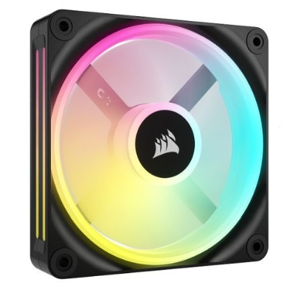 Picture of Corsair iCUE LINK QX120 12cm PWM RGB Case Fan, 34 RGB LEDs, Magnetic Dome Bearing, 2400 RPM, Black, Single Fan Expansion Kit