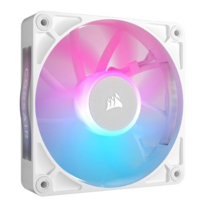 Picture of Corsair iCUE LINK RX120 RGB 12cm PWM Case Fan, 8 ARGB LEDs, Magnetic Dome Bearing, 2100 RPM, White, Single Fan Expansion Kit