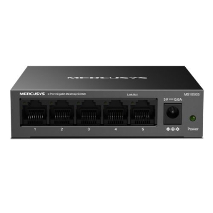 Picture of Mercusys (MS105GS) 5-Port Gigabit Unmanaged Desktop Switch, Steel Case