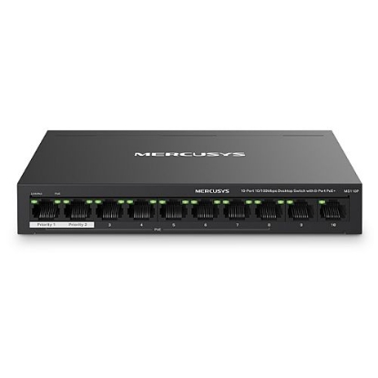 Picture of Mercusys (MS110P) 10-Port 10/100Mbps Desktop Switch with 8-Port PoE+, Metal Case