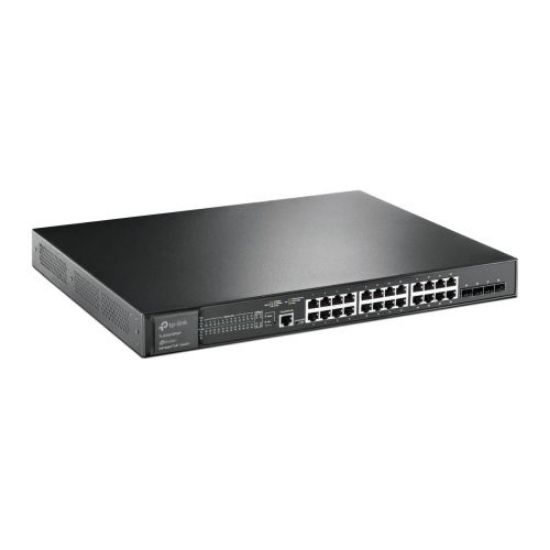 Picture of TP-LINK (TL-SG3428XMP) JetStream 24-Port Gigabit & 4-Port 10GE SFP+ L2+ Managed Switch with 24-Port PoE+, Rackmountable