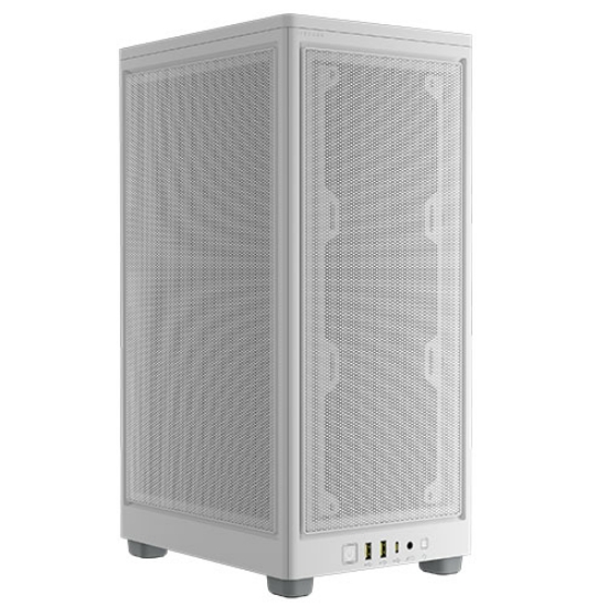 Picture of Corsair 2000D Airflow Mini ITX Gaming Case, Steel Mesh Panels, Up to 8x Fans, Triple-Slot GPU Support, USB-C, Requires SFX/SFX-L PSU, White