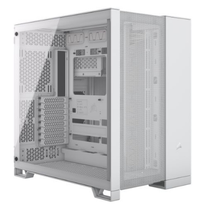 Picture of Corsair 6500D Airflow Dual Chamber Gaming Case w/ Glass Window, ATX, Fully Mesh Panelling, USB-C, Asus BTF Compatible, White