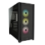 Picture of Corsair iCUE 5000X RGB Gaming Case w/ 4x Tempered Glass Panels, E-ATX, 3 x AirGuide RGB Fans, Lighting Node CORE included, USB-C, Black