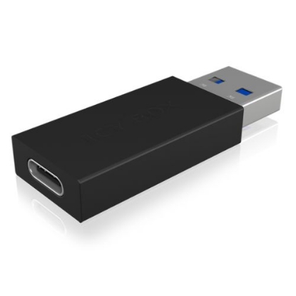 Picture of Icy Box USB 3.1 Gen2 Type-A Male to USB Type-C Female Converter Dongle, Black