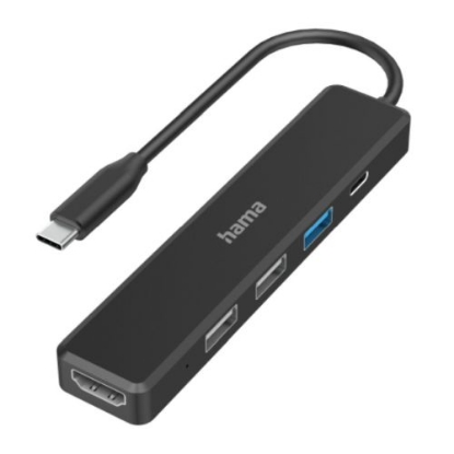 Picture of Hama External 4 Port USB-C Hub, USB Powered, 3 x USB-A , 1 x USB C (Power Delivery), 1 x HDMI