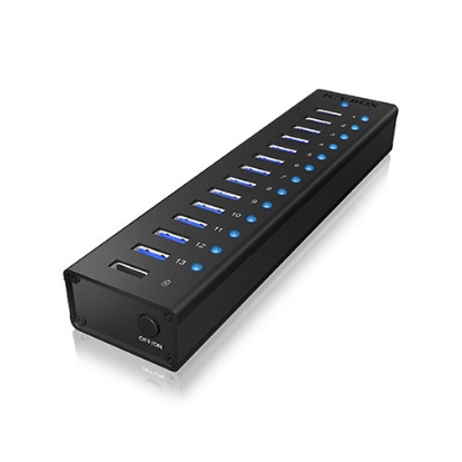 Picture of Icy Box External 13-Port USB 3.0 Hub, 13 x USB 3.0, 1x Charging Port, AC Power Adapater