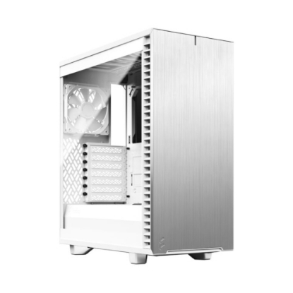 Picture of Fractal Design Define 7 Compact (White TG) Gaming Case w/ Clear Glass Window, ATX, 2 Fans, Sound Dampening, Ventilated PSU Shroud, USB-C, White