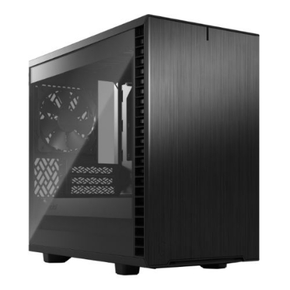 Picture of Fractal Design Define 7 Nano (Black TG) Gaming Case w/ Light Tint Glass Window, Mini ITX, 2 Fans, Sound Dampening, Ventilated PSU Shroud, USB-C, 306 mm GPU Support