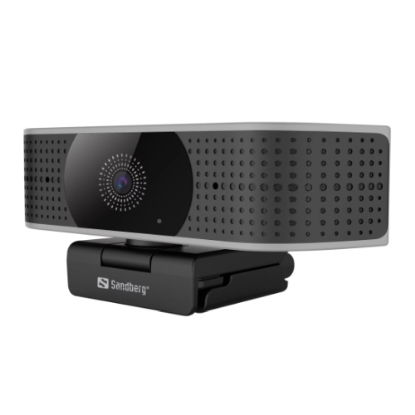 Picture of Sandberg Pro Elite 4K UHD Webcam with Noise-Reducing Stereo Mic, USB-A/USB-C, 8.3MP, 3840 x 2160, 60fps, Glass Lens, 78° Viewing Angle, 5 Year Warranty
