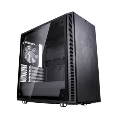 Picture of Fractal Design Define Mini C (Black TG) Quiet Compact Gaming Case w/ Glass Window, Micro ATX, 2 Fans, ModuVent Technology, PSU Shroud, Optional Top Filter