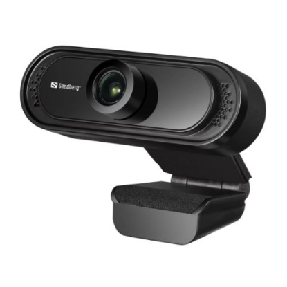 Picture of Sandberg USB FHD 2MP Webcam with Mic, 1080p, 30fps, Glass Lens, 60°, Clip-on/Stand, 5 Year Warranty
