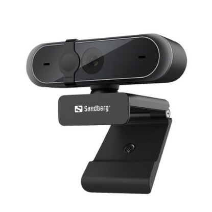 Picture of Sandberg USB FHD Webcam Pro, 5MP, Omni-directional Mics, HD Video Calling, Autofocus & Light Correction, 80° Viewing Angle, 5 Year Warranty
