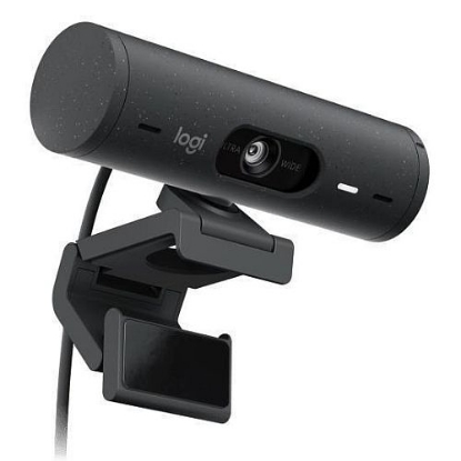 Picture of Logitech BRIO 500 FHD 4MP Webcam, USB-C, Light Correction, Auto-Framing, Show Mode, Privacy Shutter, Noise-Reducing Mics, Graphite