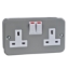 Picture of "Exclusive Metal clad - switched socket - 13 A - 230 V - 2 gangs - grey( Subject to availability)"