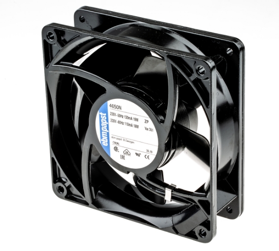 Picture of ebm-papst 4000 N Series Axial Fan, 230 V ac, AC Operation, 160m³/h, 19W, 83mA Max, IP20, 119 x 119 x 38mm