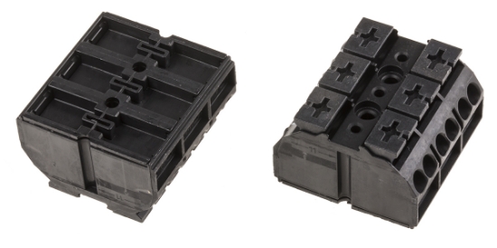 Picture of WAGO 862 Series Terminal Strip, 3-Way, 32A, 20 → 12 AWG, Wire, Push-In Cage Clamp Termination